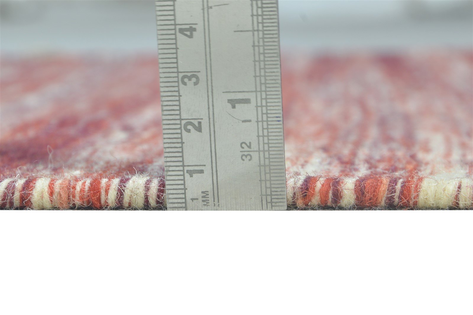 Red Wool Rug 3' X 4' Modern Dhurrie Scandinavian Abstract Small Carpet 7865080578197