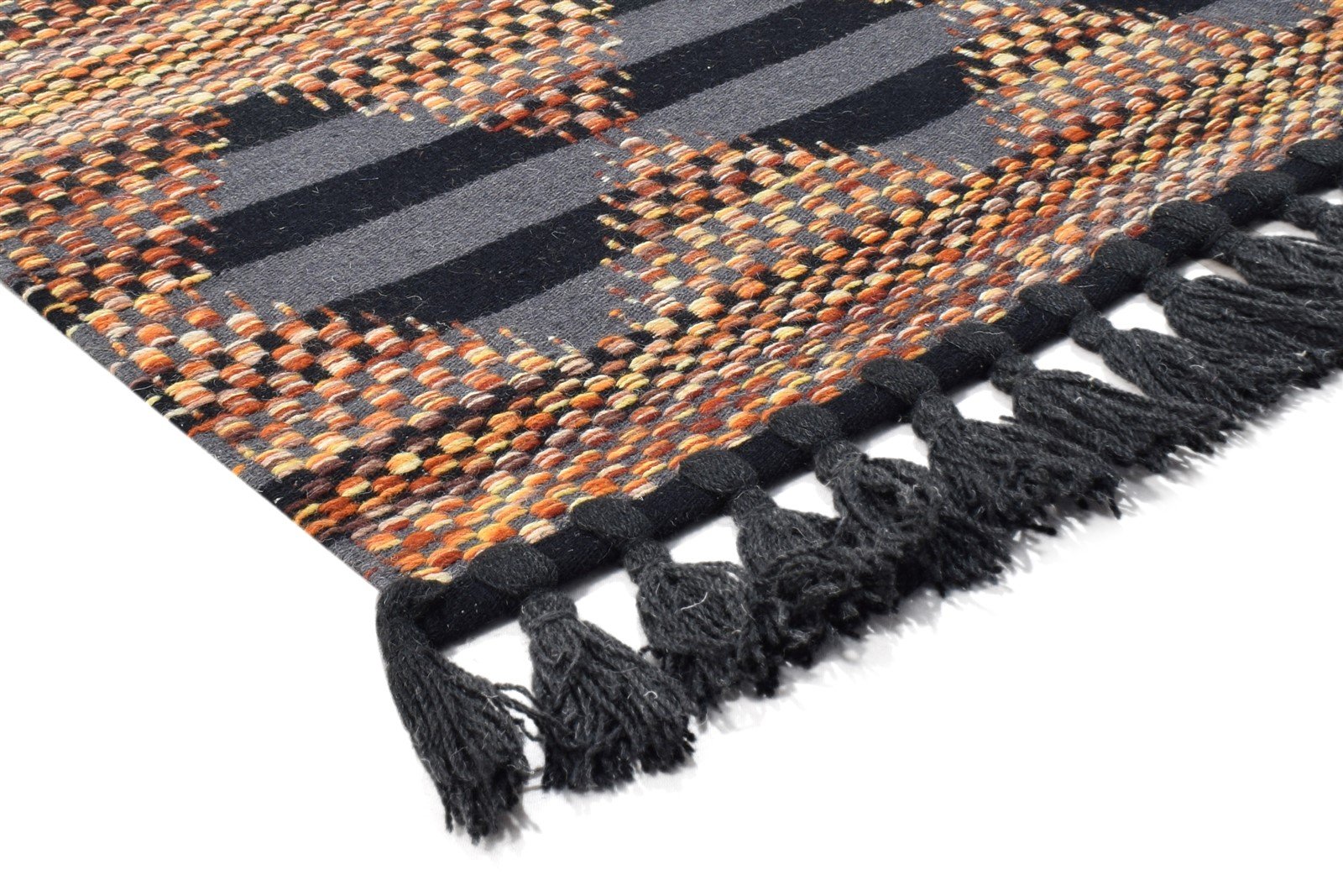 Red Wool Rug 3' X 5' Modern Flatweave Scandinavian Striped Room Size Carpet 7864988827797