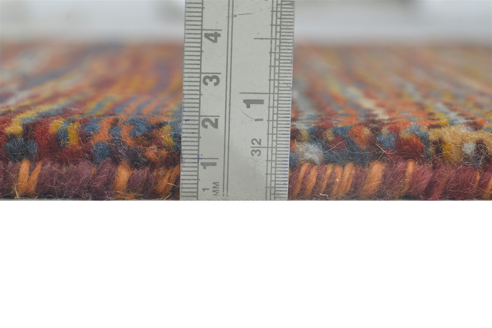 Sam Red Wool Rug 3' X 5' Modern Hand Knotted Bohemian Striped 7864173854869