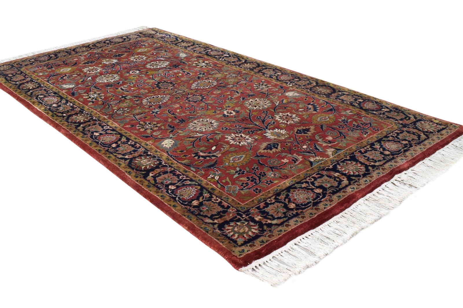 Red Wool Rug 3' X 5' Persian Hand Knotted Kashan Oriental Small Carpet 7864680349845