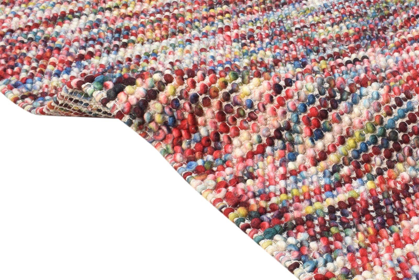 Red Wool Rug 4' X 6' Modern Dhurrie Bohemian Polka Dots Room Size Carpet 7865129042069