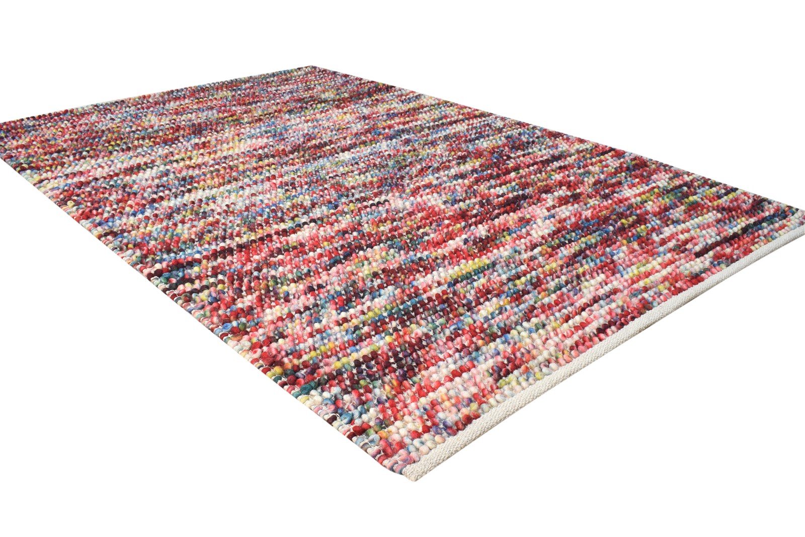 Red Wool Rug 4' X 6' Modern Dhurrie Bohemian Polka Dots Room Size Carpet 7865129042069