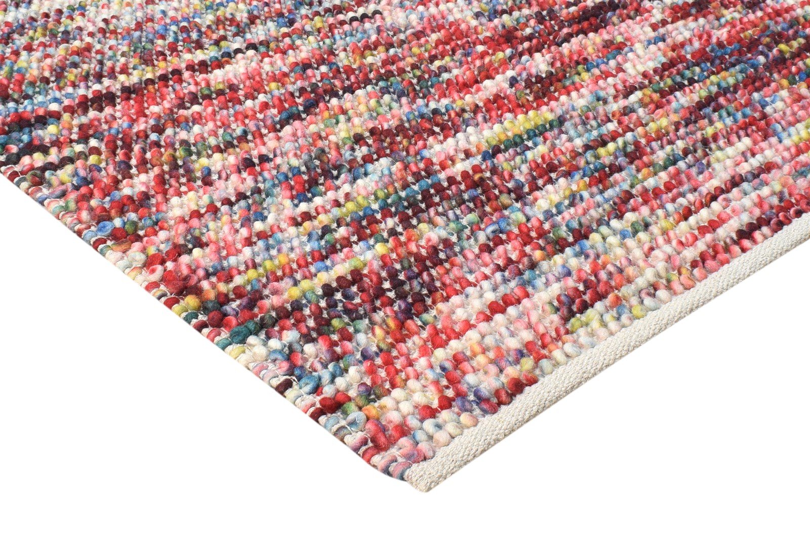 Red Wool Rug 4' X 6' Modern Dhurrie Bohemian Polka Dots Room Size Carpet 7865129042069