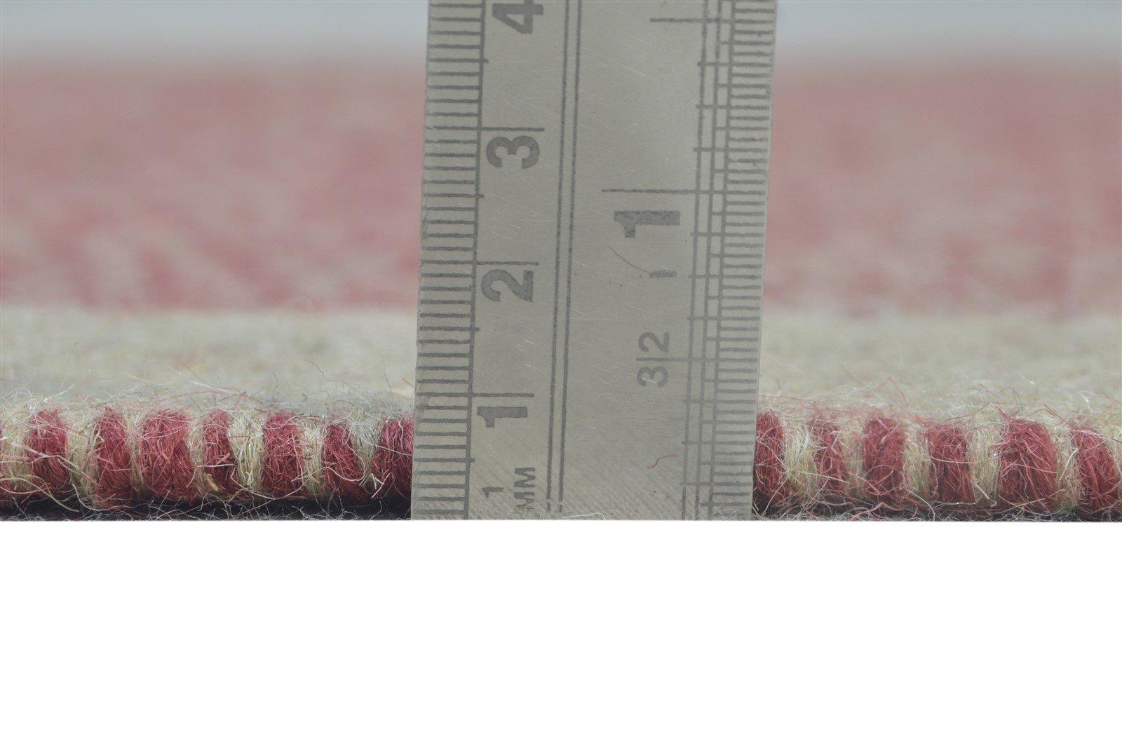 Red Wool Rug 4' X 6' Modern Dhurrie Scandinavian Bordered Room Size Carpet 7864672092309