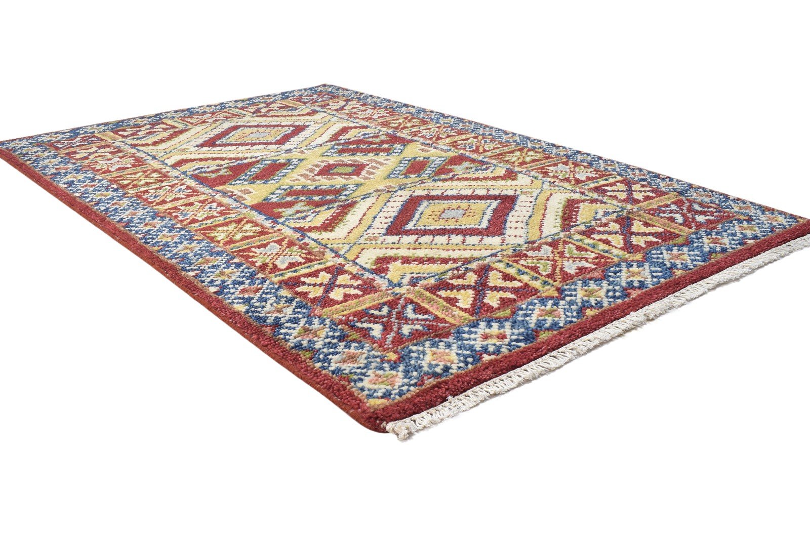 Red Wool Rug 4' X 6' Persian Hand Knotted Kazak Oriental Room Size Carpet 7864326553749