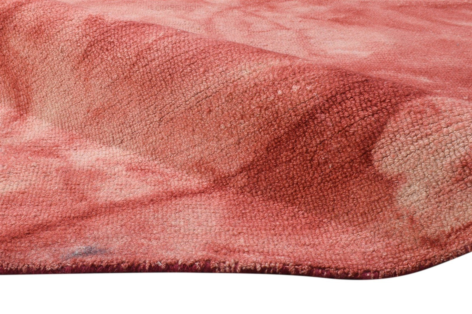Red Wool Rug 5' X 8' Modern Hand Tufted Shibori Tie Dye Room Size Carpet 7865170657429