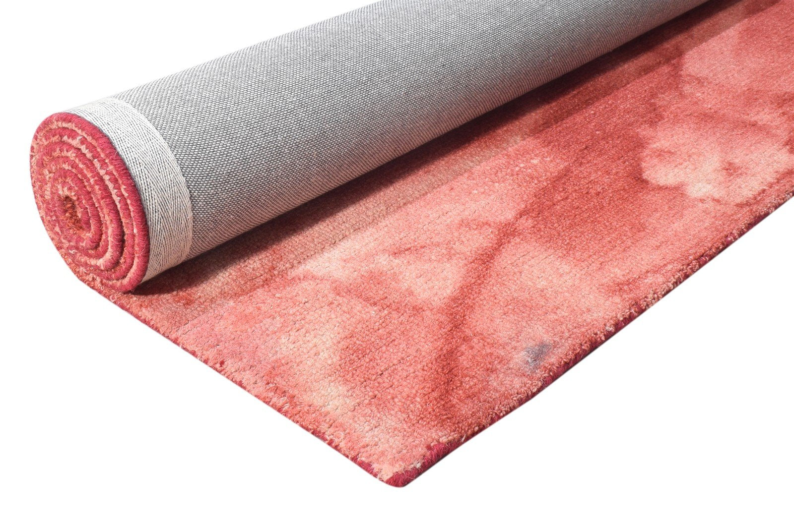 Red Wool Rug 5' X 8' Modern Hand Tufted Shibori Tie Dye Room Size Carpet 7865170657429