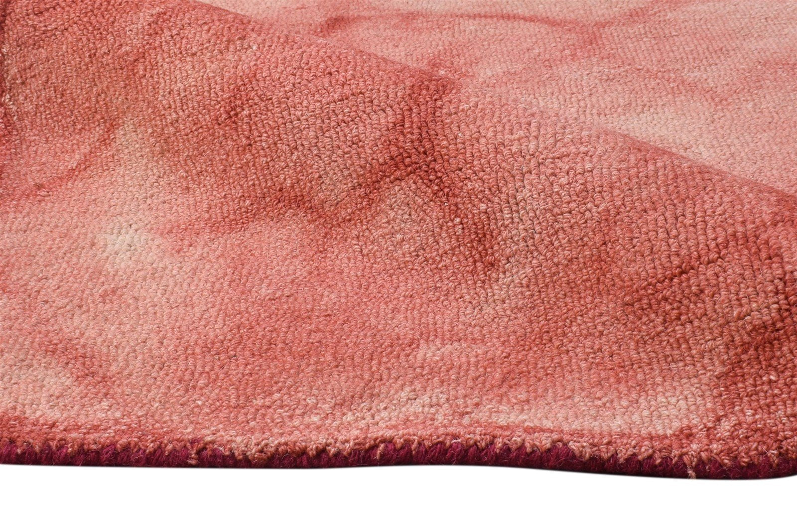 Red Wool Rug 5' X 8' Modern Hand Tufted Shibori Tie Dye Room Size Carpet 7865170952341