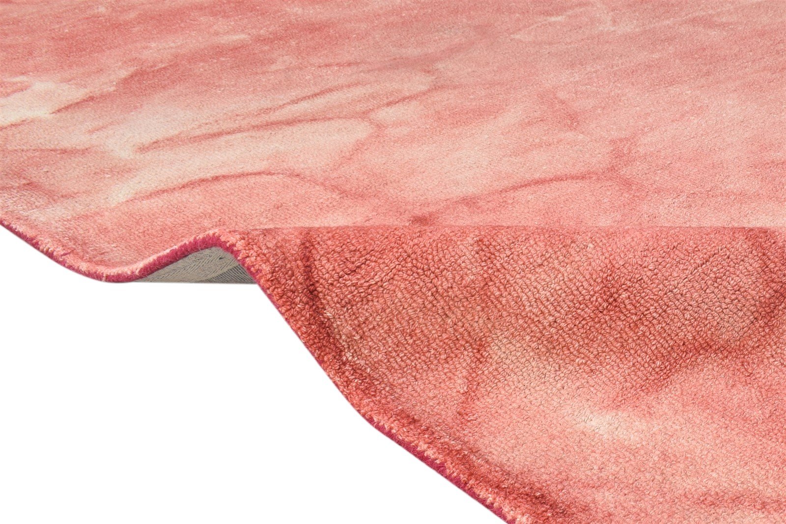 Red Wool Rug 5' X 8' Modern Hand Tufted Shibori Tie Dye Room Size Carpet 7865170952341