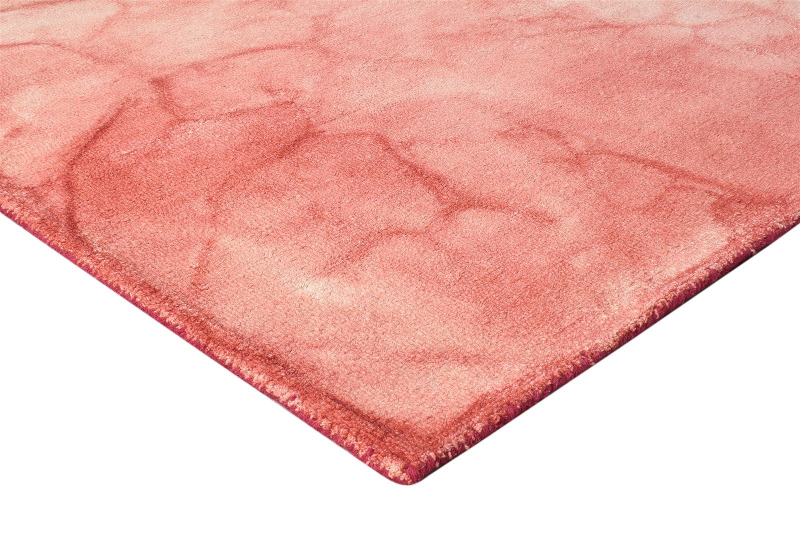 Red Wool Rug 5' X 8' Modern Hand Tufted Shibori Tie Dye Room Size Carpet 7865170952341