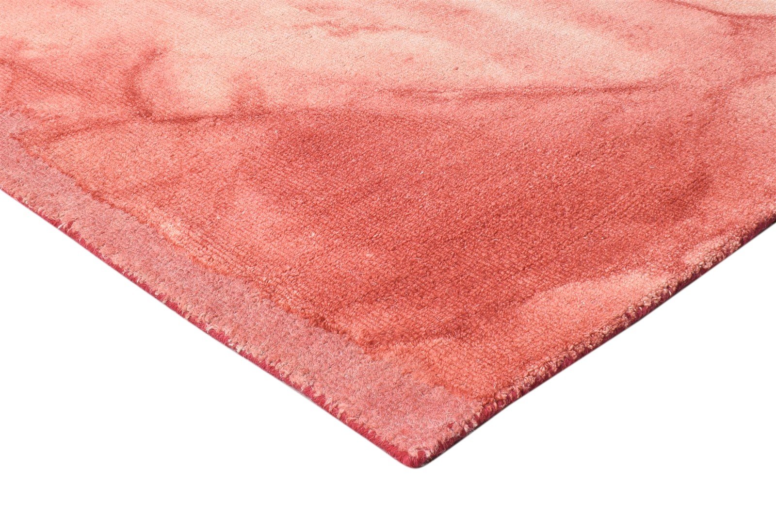 Red Wool Rug 5' X 8' Modern Hand Tufted Shibori Tie Dye Room Size Carpet 7865171640469
