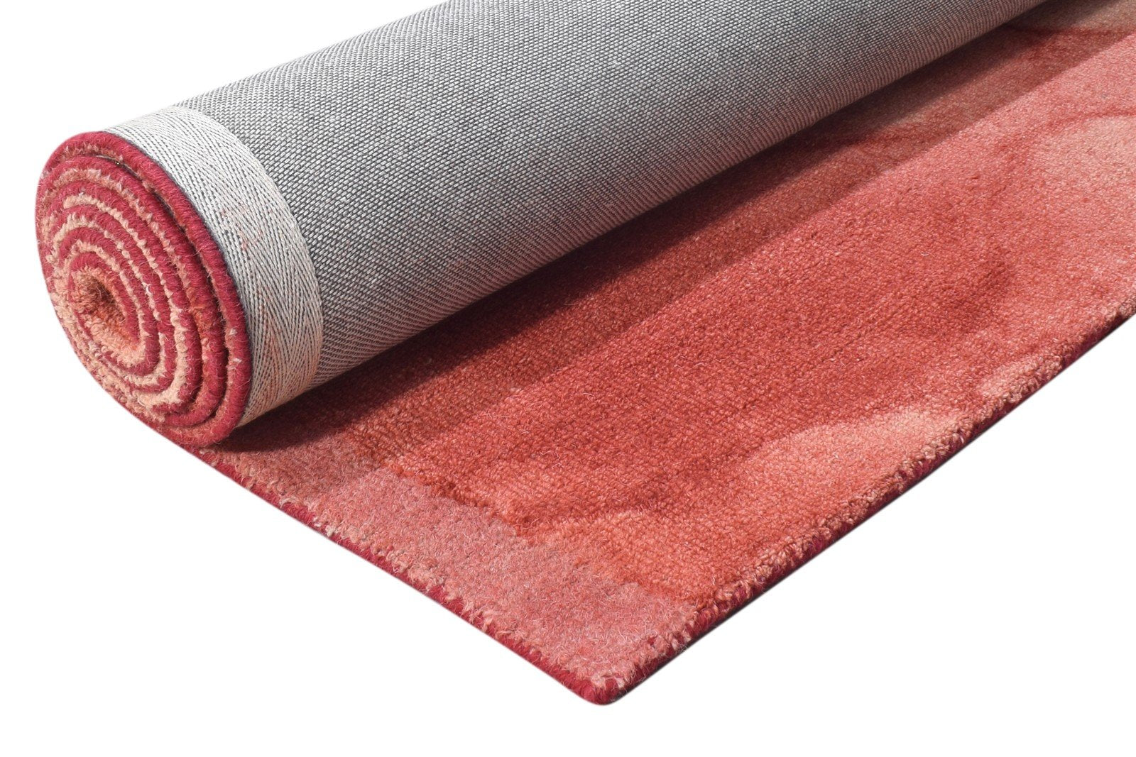 Red Wool Rug 5' X 8' Modern Hand Tufted Shibori Tie Dye Room Size Carpet 7865171640469