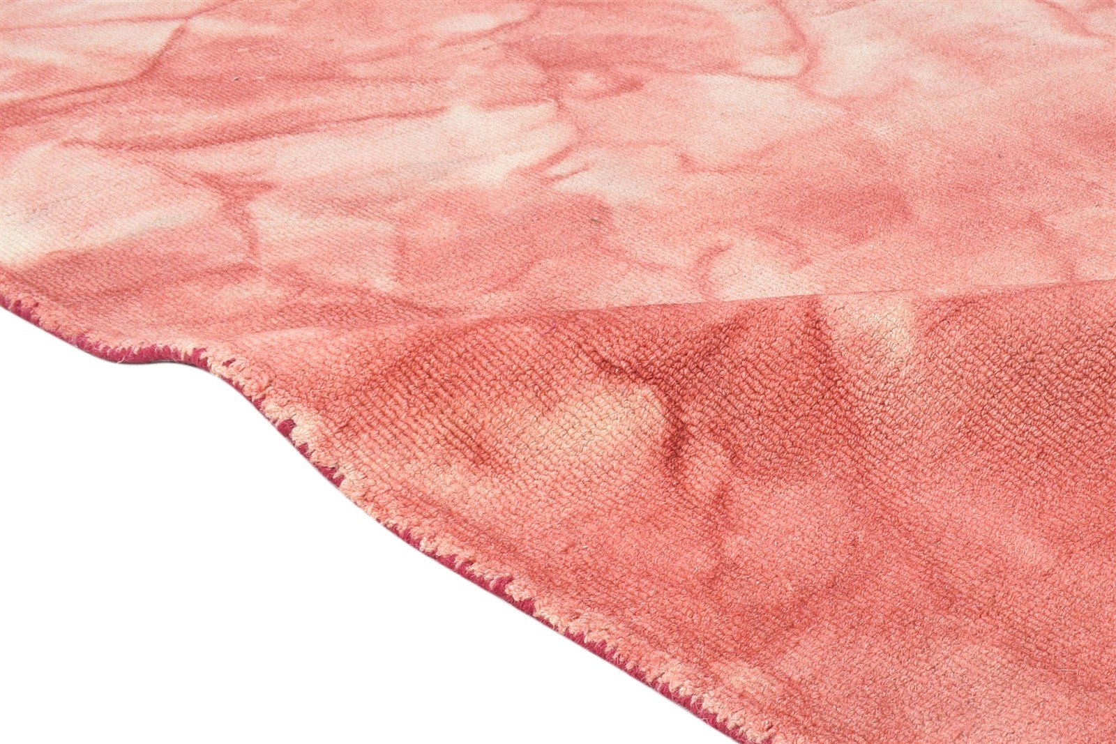 Red Wool Rug 5' X 8' Modern Hand Tufted Shibori Tie Dye Room Size Carpet 7865172951189