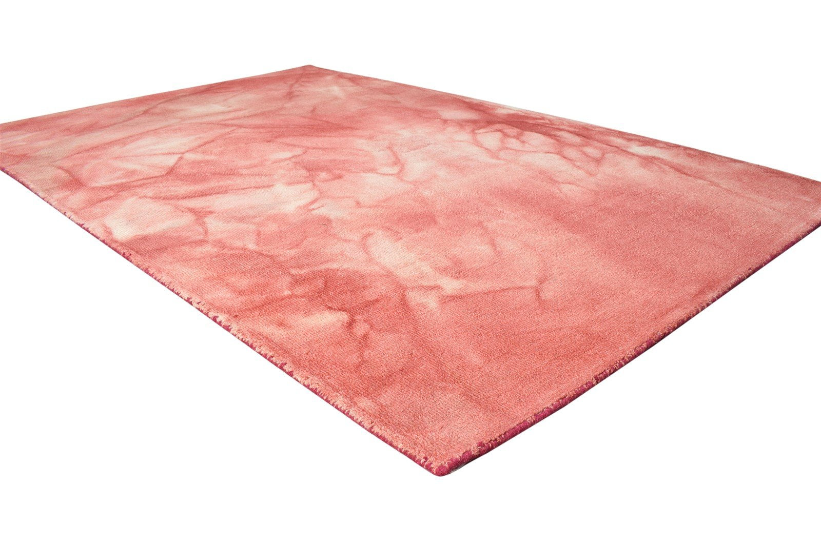 Red Wool Rug 5' X 8' Modern Hand Tufted Shibori Tie Dye Room Size Carpet 7865172951189