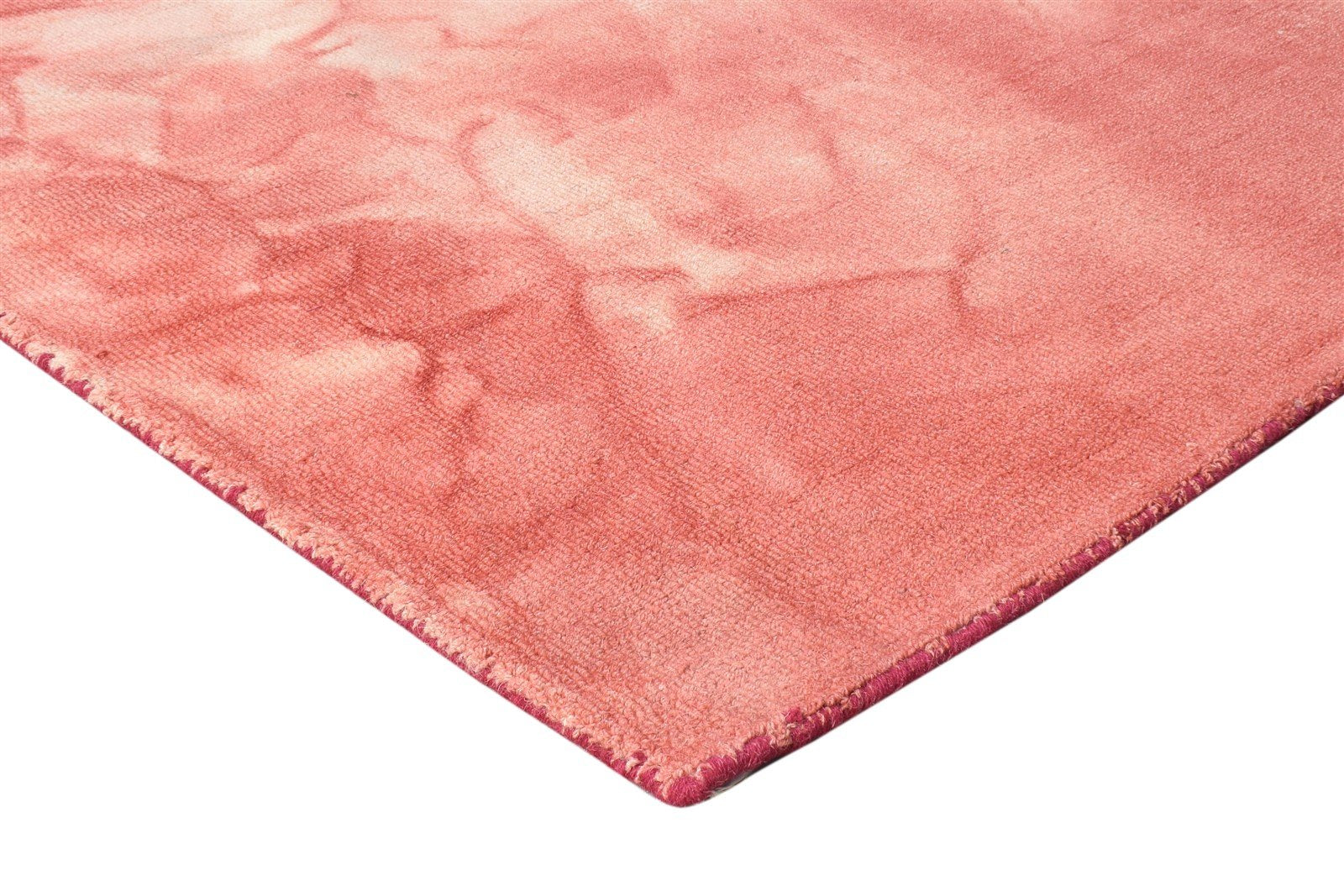 Red Wool Rug 5' X 8' Modern Hand Tufted Shibori Tie Dye Room Size Carpet 7865172951189