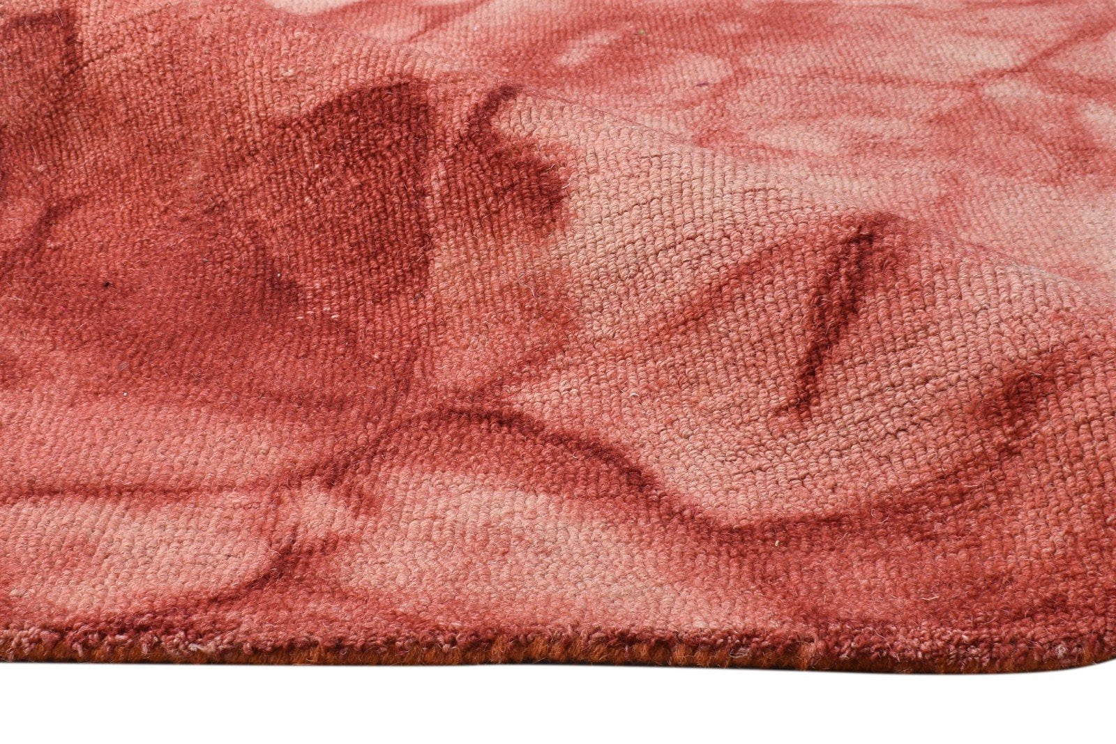 Red Wool Rug 5' X 8' Modern Hand Tufted Shibori Tie Dye Room Size Carpet 7865173508245