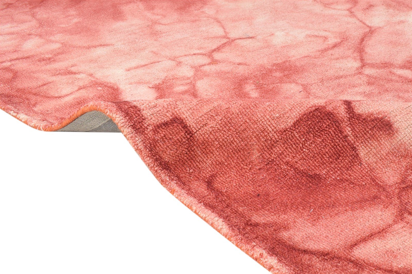 Red Wool Rug 5' X 8' Modern Hand Tufted Shibori Tie Dye Room Size Carpet 7865173508245