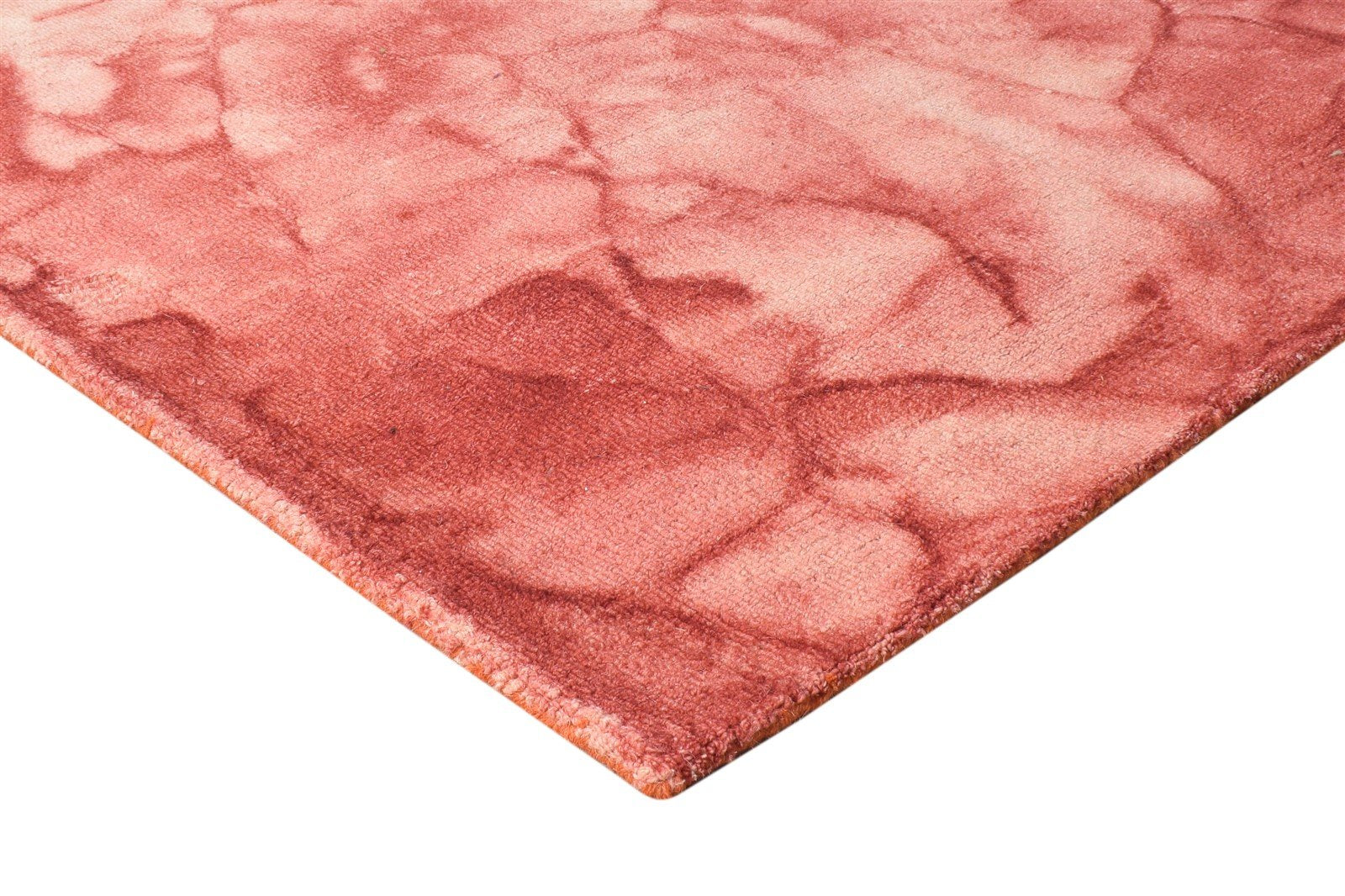 Red Wool Rug 5' X 8' Modern Hand Tufted Shibori Tie Dye Room Size Carpet 7865173508245