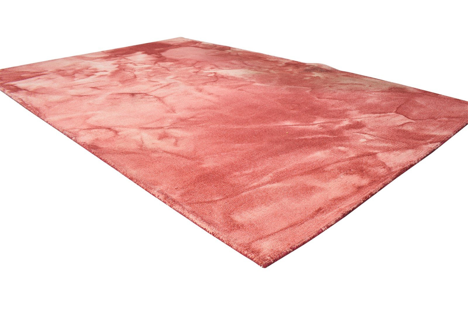 Red Wool Rug 5' X 8' Modern Hand Tufted Shibori Tie Dye Room Size Carpet 7865173770389
