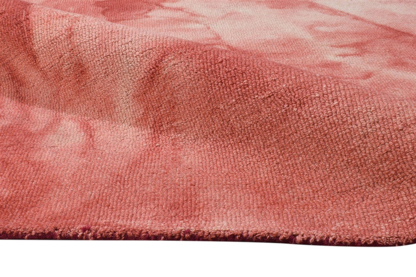 Red Wool Rug 5' X 8' Modern Hand Tufted Shibori Tie Dye Room Size Carpet 7865174196373