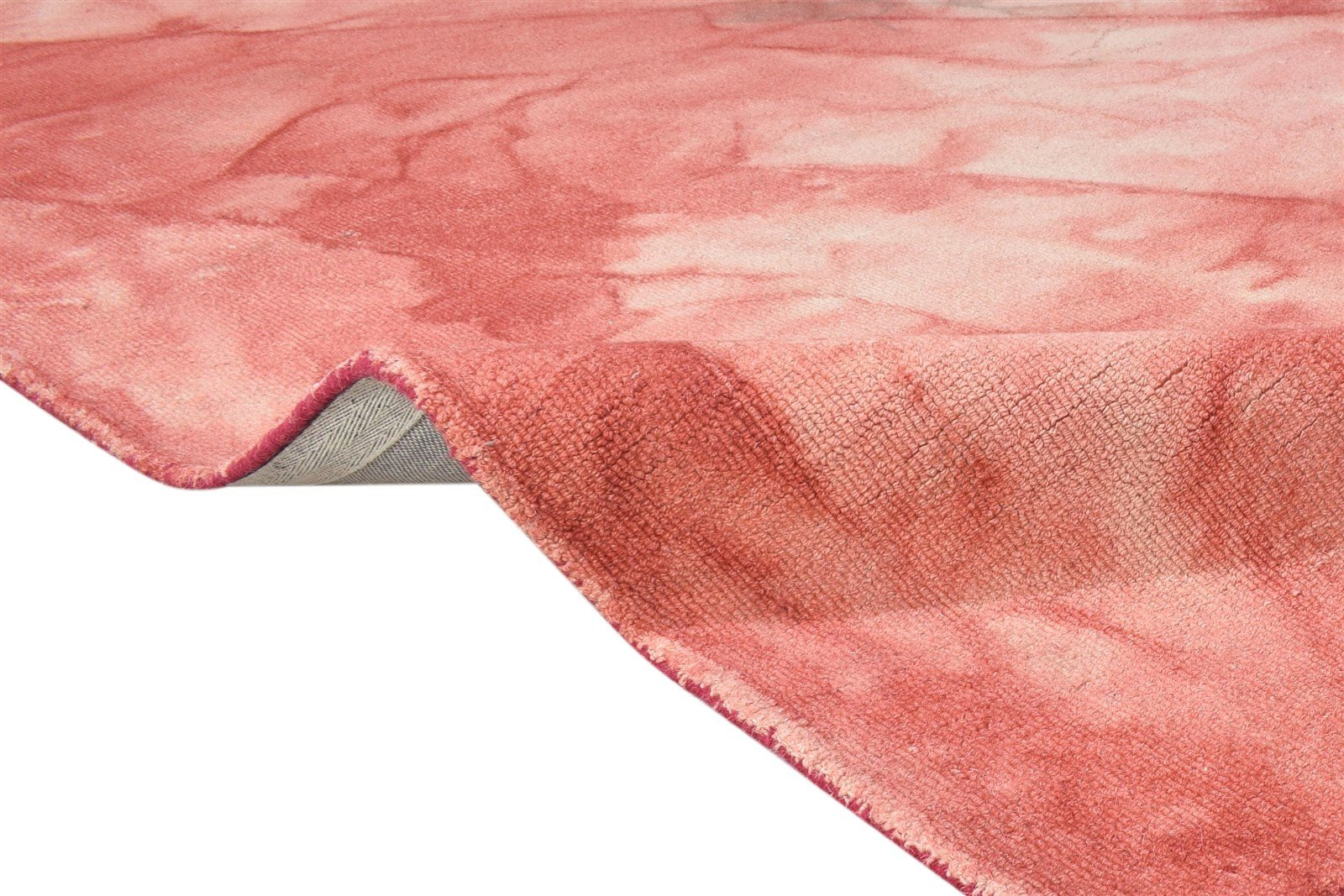 Red Wool Rug 5' X 8' Modern Hand Tufted Shibori Tie Dye Room Size Carpet 7865174196373