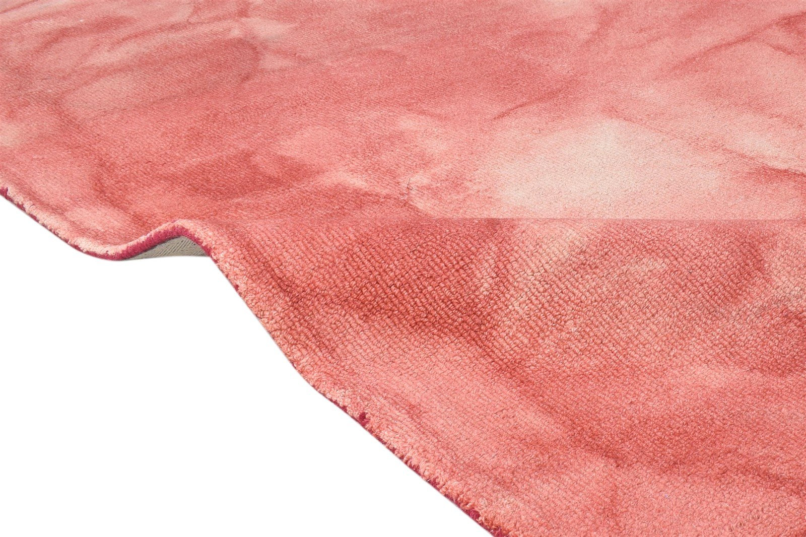 Red Wool Rug 5' X 8' Modern Hand Tufted Shibori Tie Dye Room Size Carpet 7865174720661