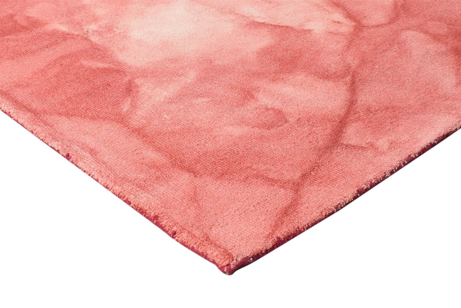 Red Wool Rug 5' X 8' Modern Hand Tufted Shibori Tie Dye Room Size Carpet 7865174720661