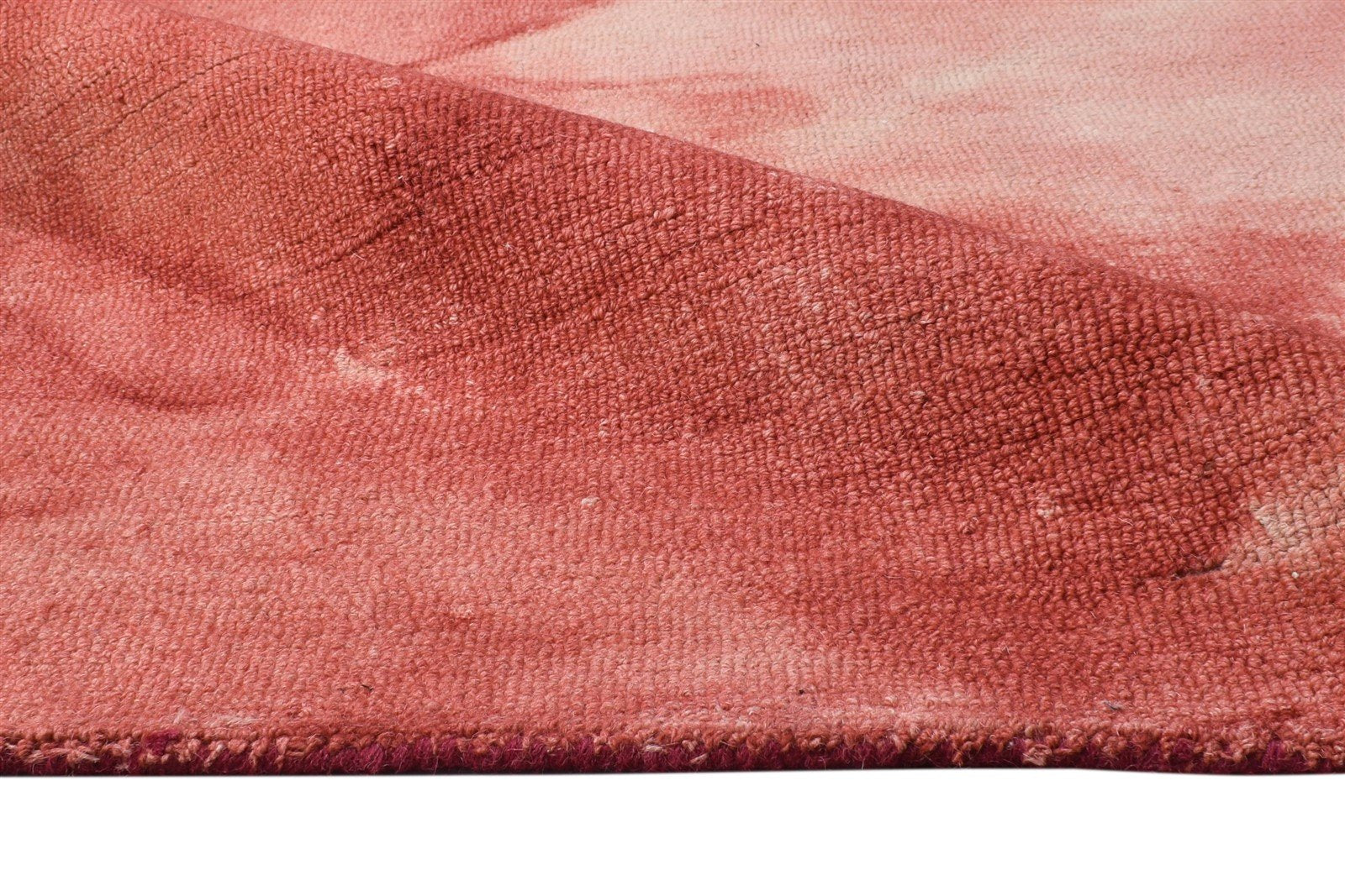 Red Wool Rug 5' X 8' Modern Hand Tufted Shibori Tie Dye Room Size Carpet 7865174982805