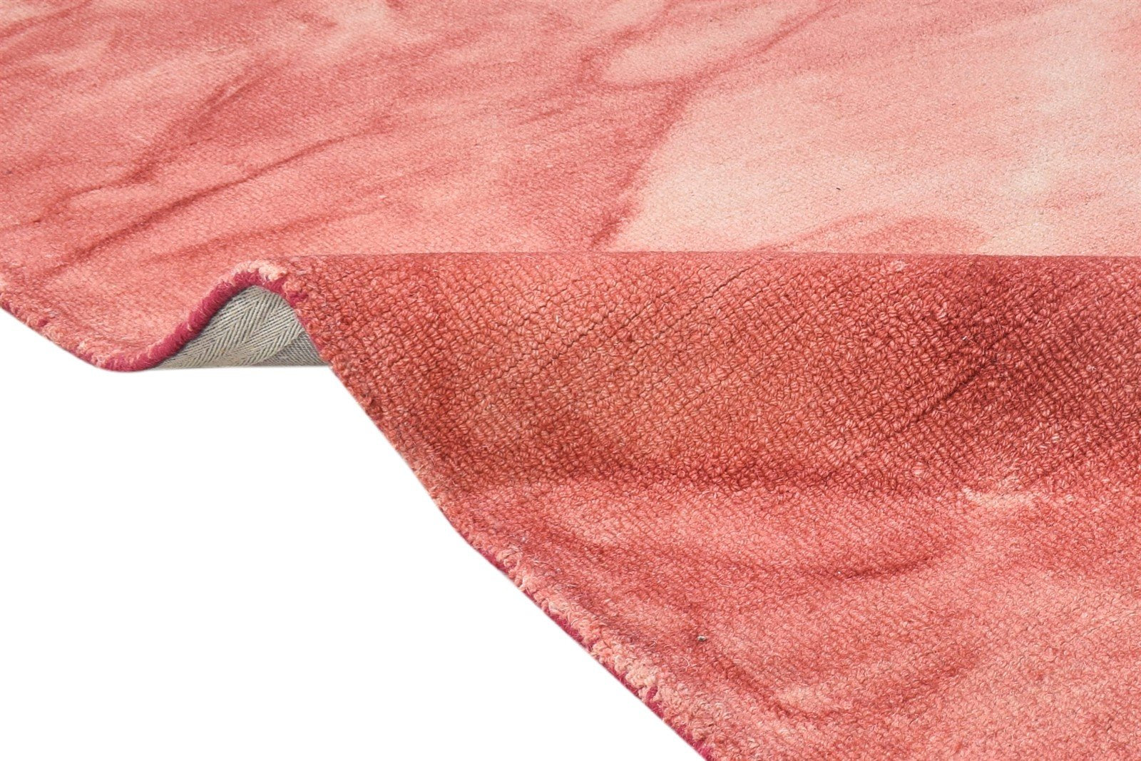 Red Wool Rug 5' X 8' Modern Hand Tufted Shibori Tie Dye Room Size Carpet 7865174982805