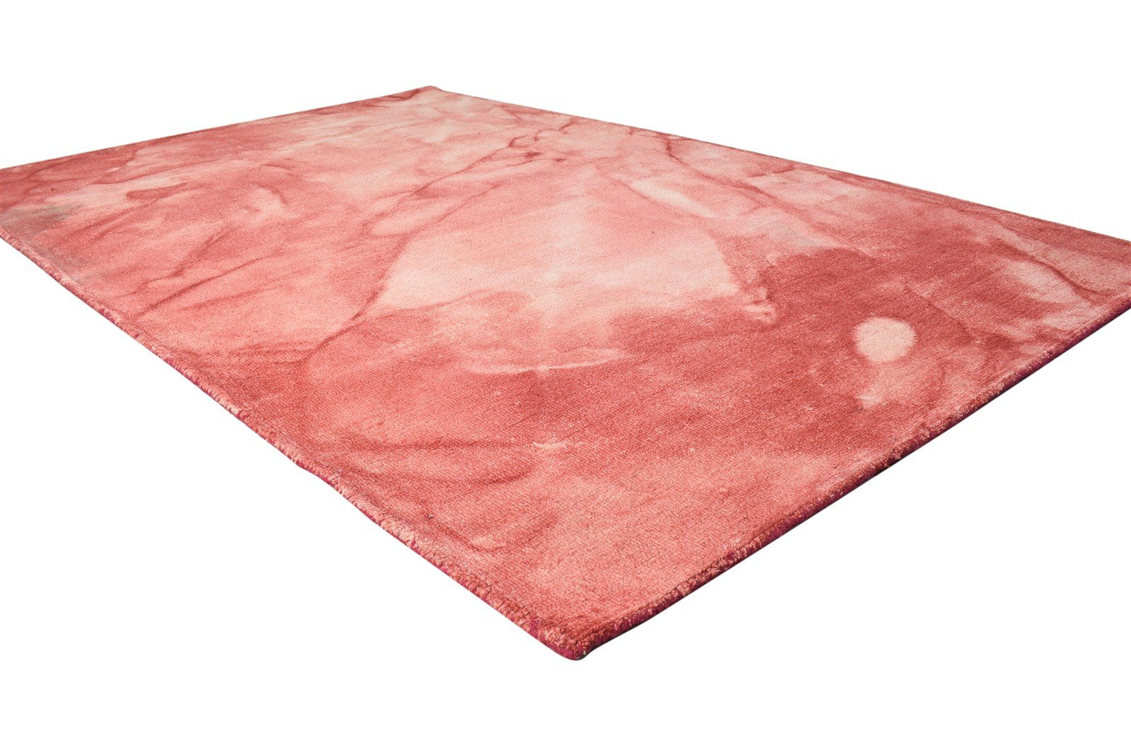 Red Wool Rug 5' X 8' Modern Hand Tufted Shibori Tie Dye Room Size Carpet 7865174982805