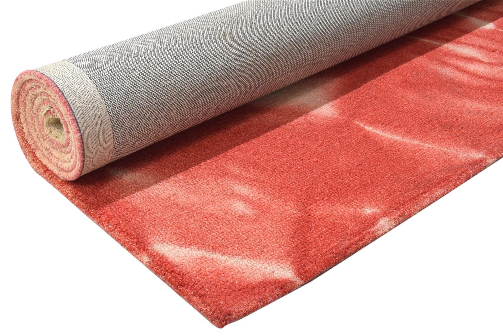 Red Wool Rug 5' X 8' Modern Hand Tufted Shibori Tie Dye Room Size Carpet 7864154947733