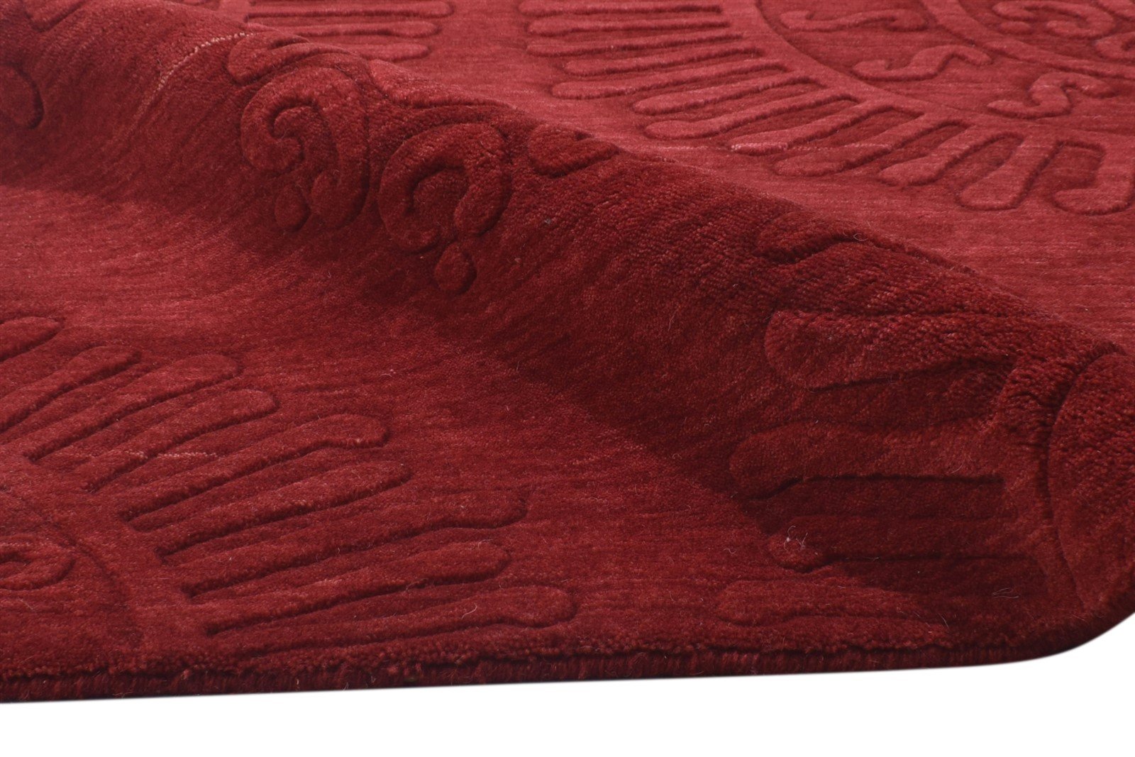 Red Wool Rug 5' X 8' Modern Handloom Moroccan Suzani Room Size Carpet 7864412635285