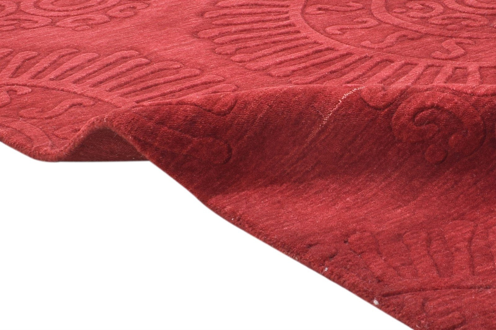Red Wool Rug 5' X 8' Modern Handloom Moroccan Suzani Room Size Carpet 7864412635285
