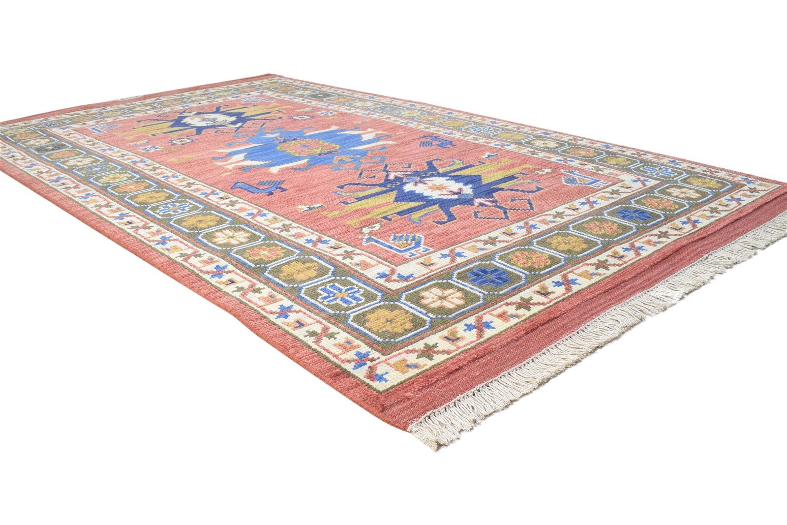 Red Wool Rug 5' X 8' Persian Hand Knotted Kazak Tribal Room Size Carpet 7864426266773