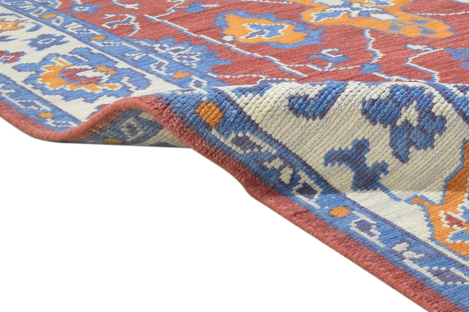 Debora Red Wool Rug 5' X 8' Persian Hand Knotted Oushak Oriental 7864424988821
