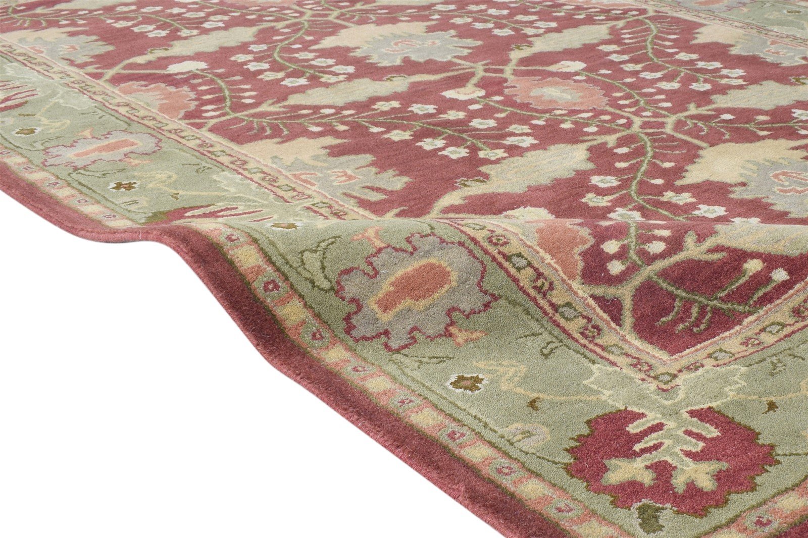 Red Wool Rug 5' X 8' Persian Hand Tufted Sarouk-Indian Oriental Room Size Carpet 7865188188309