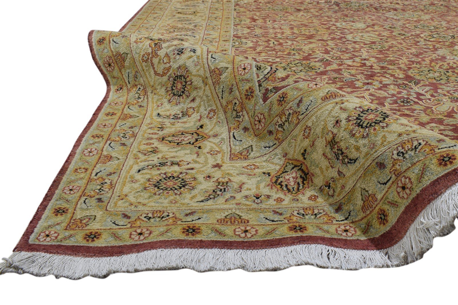 Red Wool Rug 8' X 10' Persian Hand Knotted Kashan Oriental Large Carpet 7860694450325