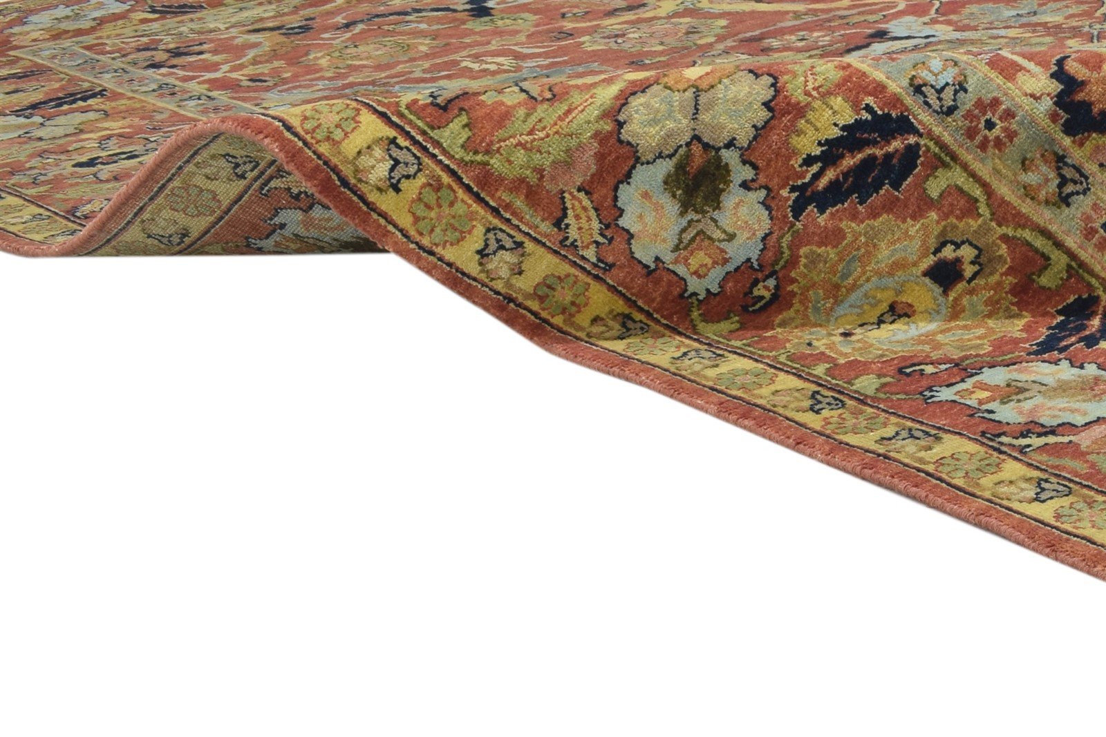 Red Wool Rug 8' X 10' Persian Hand Knotted Mughal Oriental Large Carpet 7864200757397