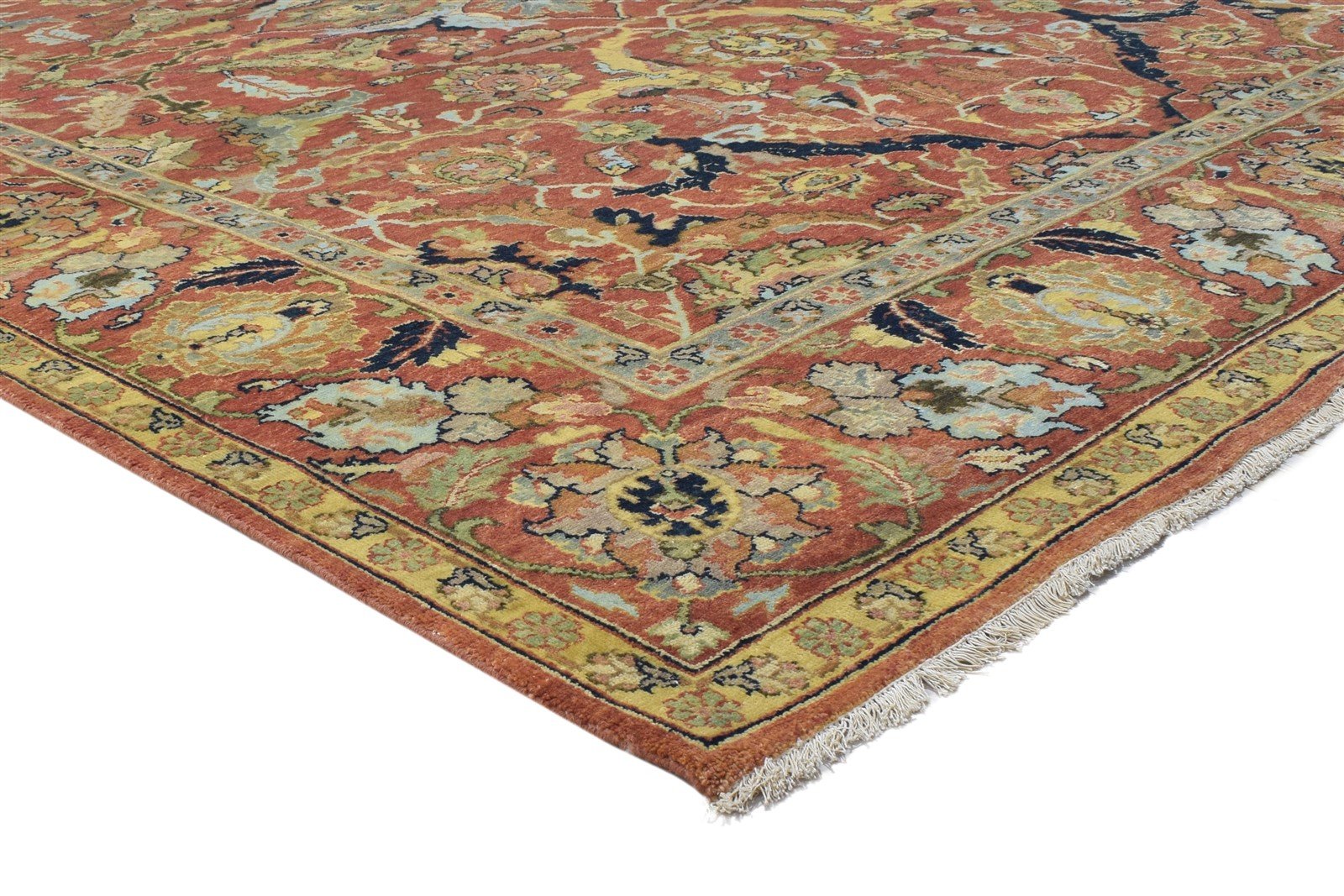 Red Wool Rug 8' X 10' Persian Hand Knotted Mughal Oriental Large Carpet 7864200757397