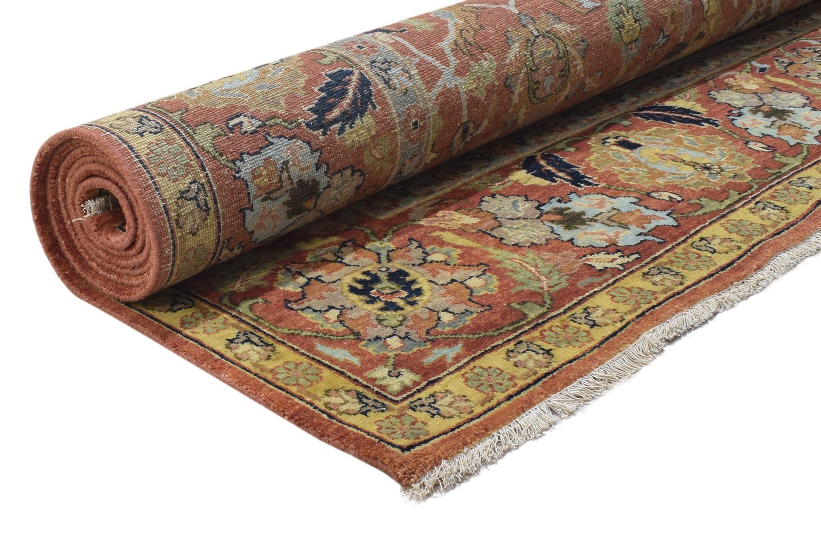 Red Wool Rug 8' X 10' Persian Hand Knotted Mughal Oriental Large Carpet 7864200757397