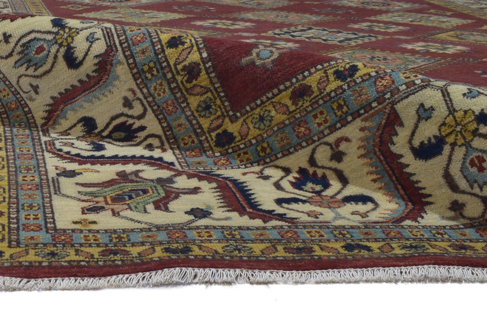Red Wool Rug 9' X 12' Persian Hand Knotted Kazak Oriental Large Carpet 7864770298005