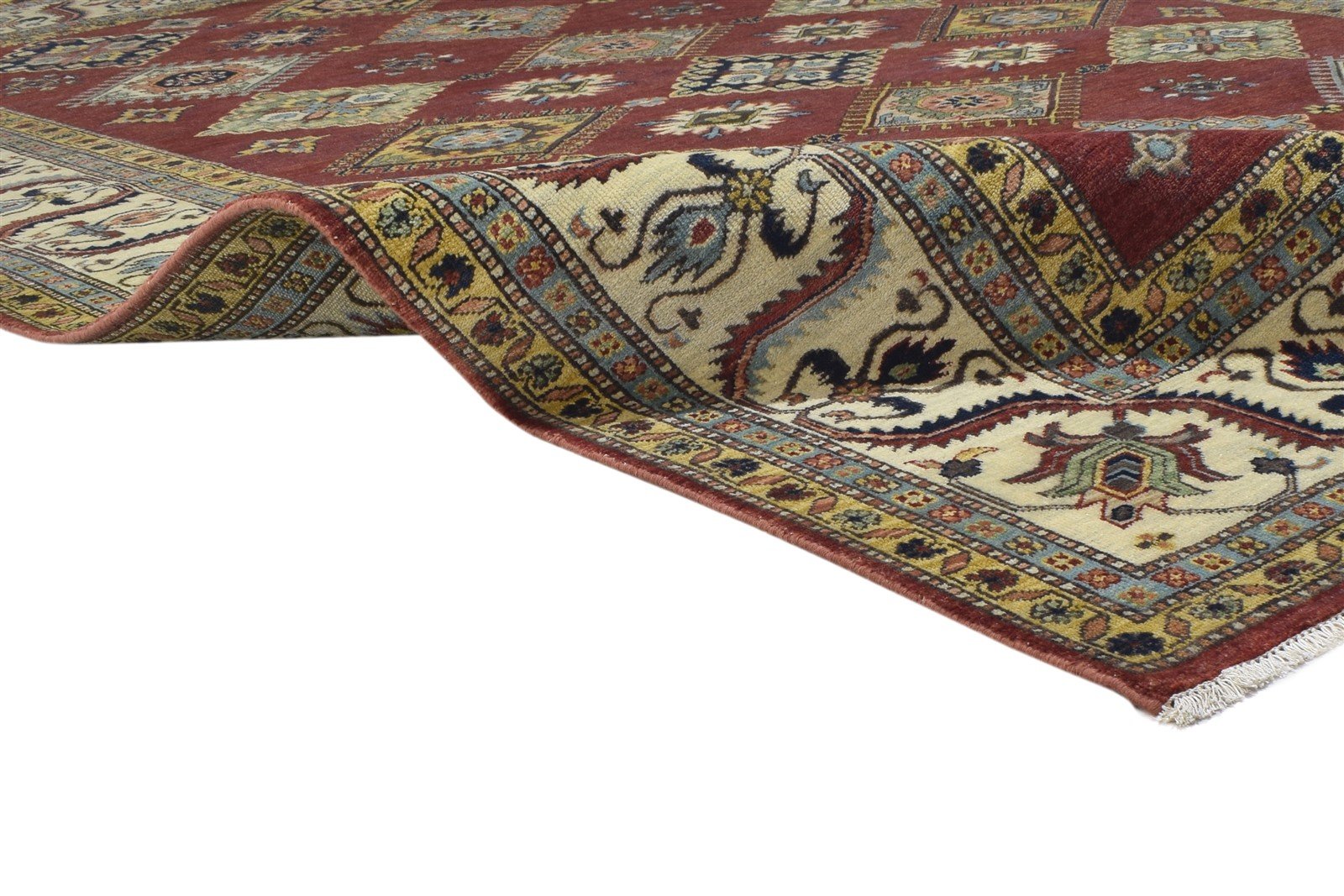 Red Wool Rug 9' X 12' Persian Hand Knotted Kazak Oriental Large Carpet 7864770298005