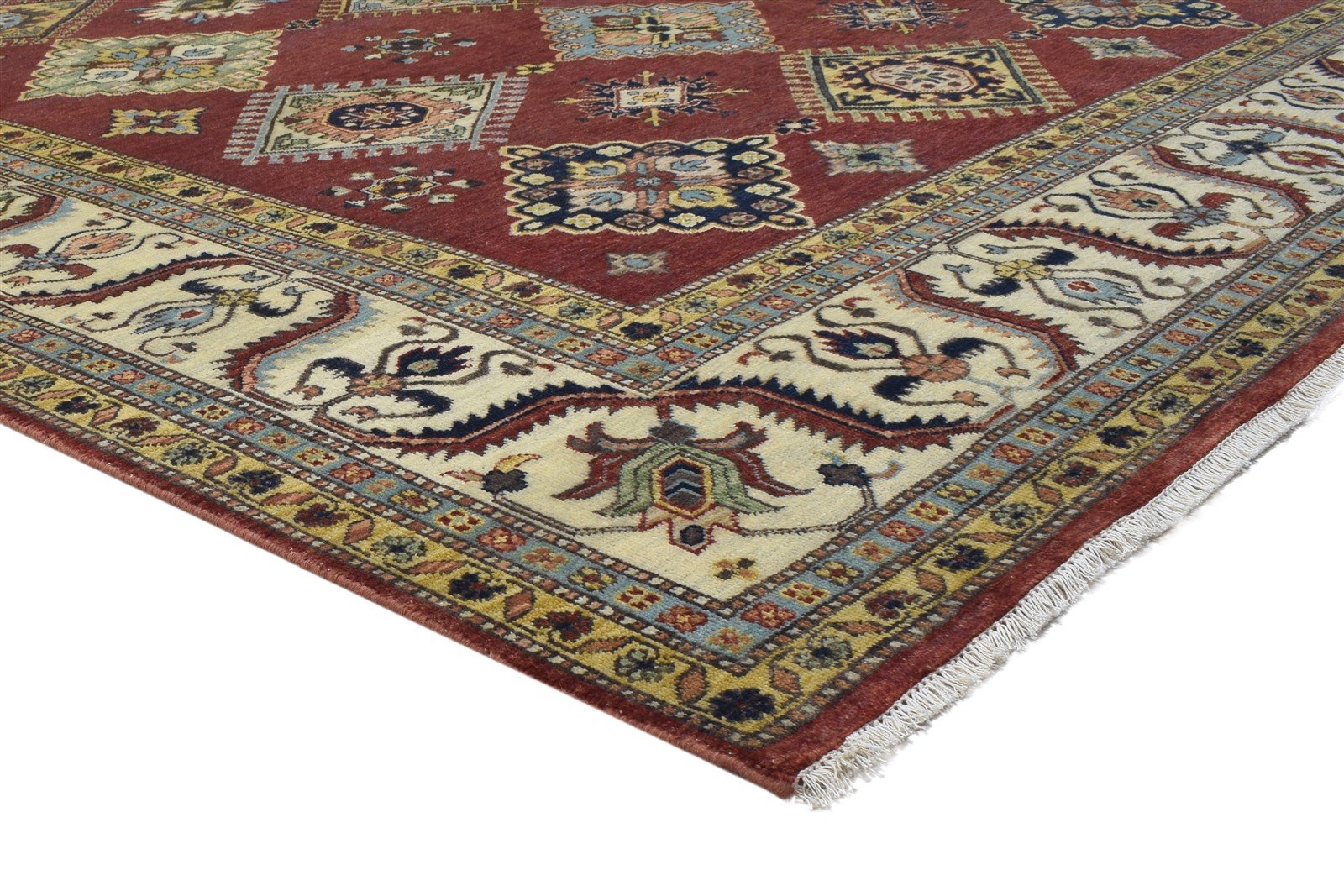 Red Wool Rug 9' X 12' Persian Hand Knotted Kazak Oriental Large Carpet 7864770298005