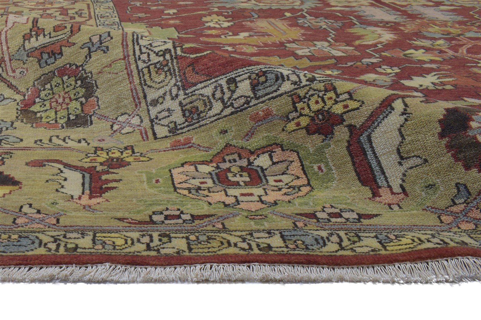 Red Wool Rug 9' X 12' Persian Hand Knotted Mughal Oriental Extra Large Carpet 7864194367637