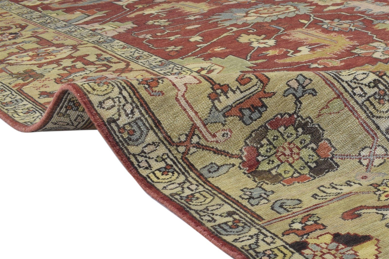 Red Wool Rug 9' X 12' Persian Hand Knotted Mughal Oriental Extra Large Carpet 7864194367637