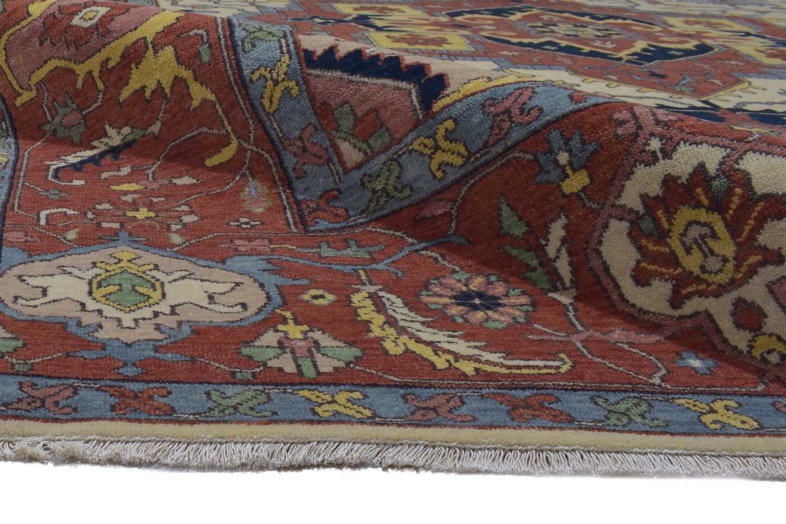 Red Wool Rug 9' X 12' Persian Hand Knotted Serapi Oriental Large Carpet 7864195350677