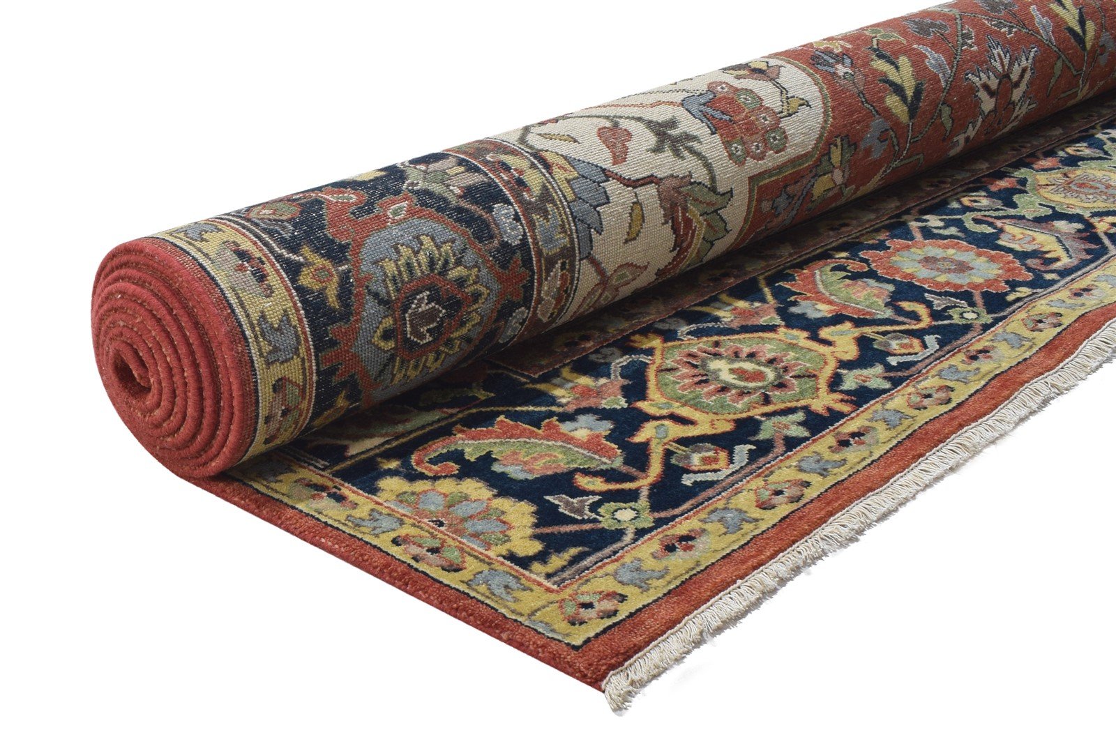 Red Wool Rug 9' X 12' Persian Hand Knotted Serapi Oriental Large Carpet 7864203018389
