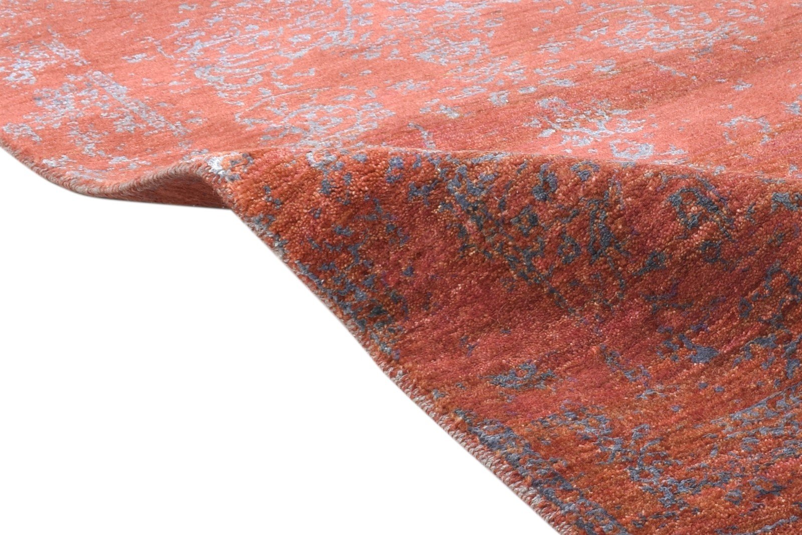 Red Wool / Silk Rug 3' X 4' Modern Hand Knotted Oriental Abstract Small Carpet 7864588533909