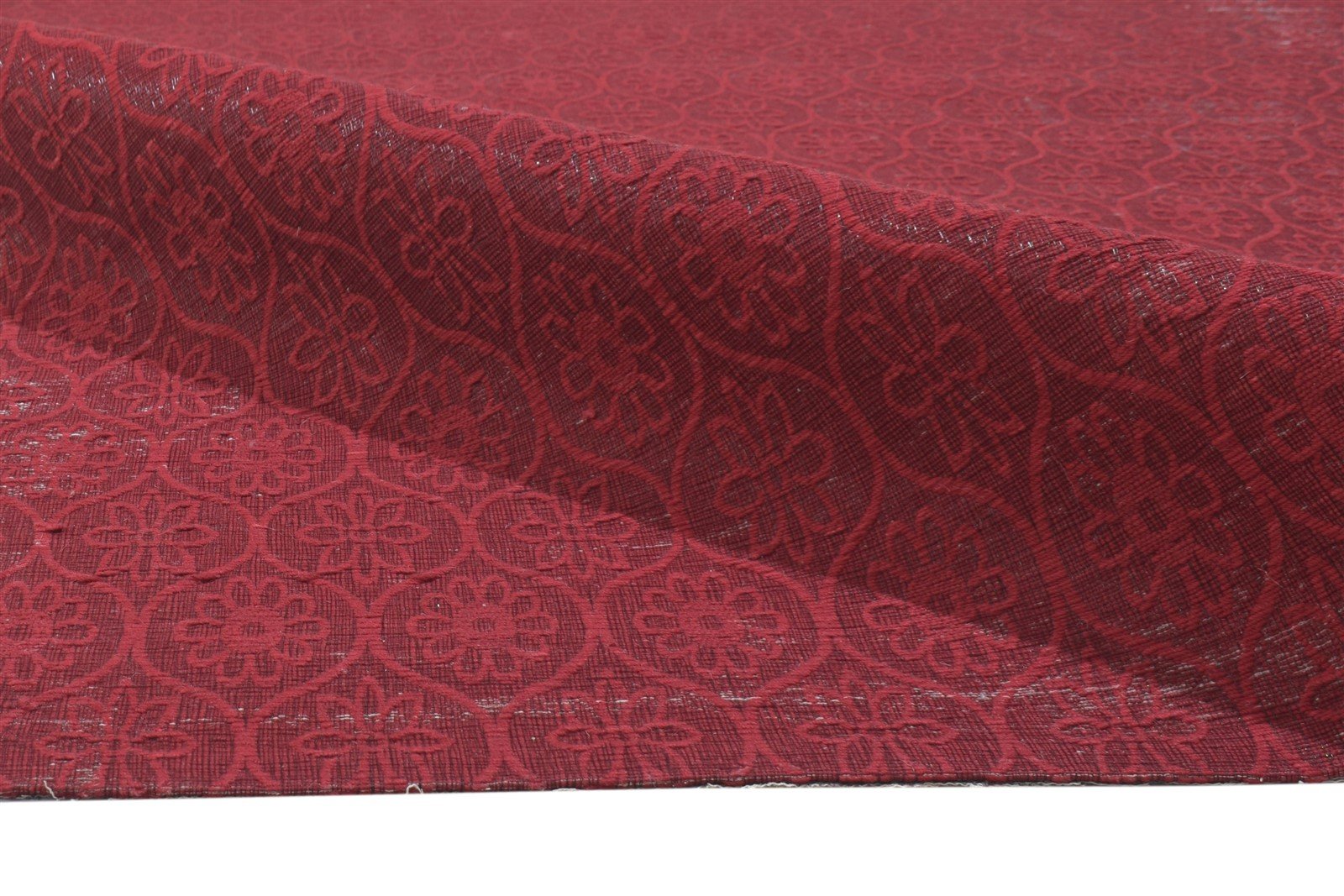 Red Wool / Silk Rug 5' X 7' Modern Jacquard Loom French Floral Room Size Carpet 7864179458197