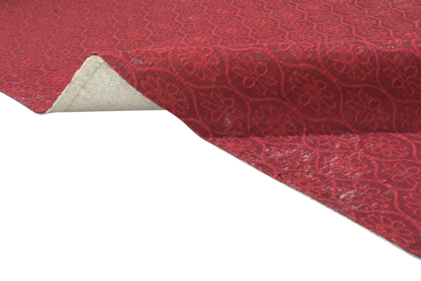 Red Wool / Silk Rug 5' X 7' Modern Jacquard Loom French Floral Room Size Carpet 7864179458197